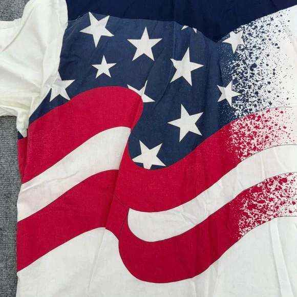 Wrangler Shirt Men 17.5 36 XL Xlong Tails American Flag Western Button Up *FLAWS - Picture 15 of 16